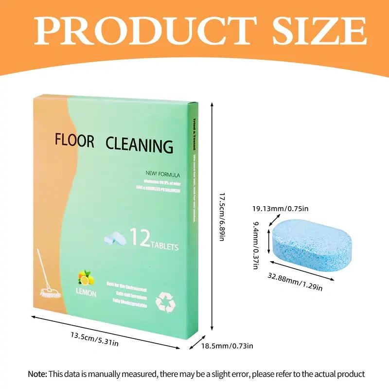 Floor Cleaning Tablets - Safe for Wood Tile Marble Quick Dry No Residue