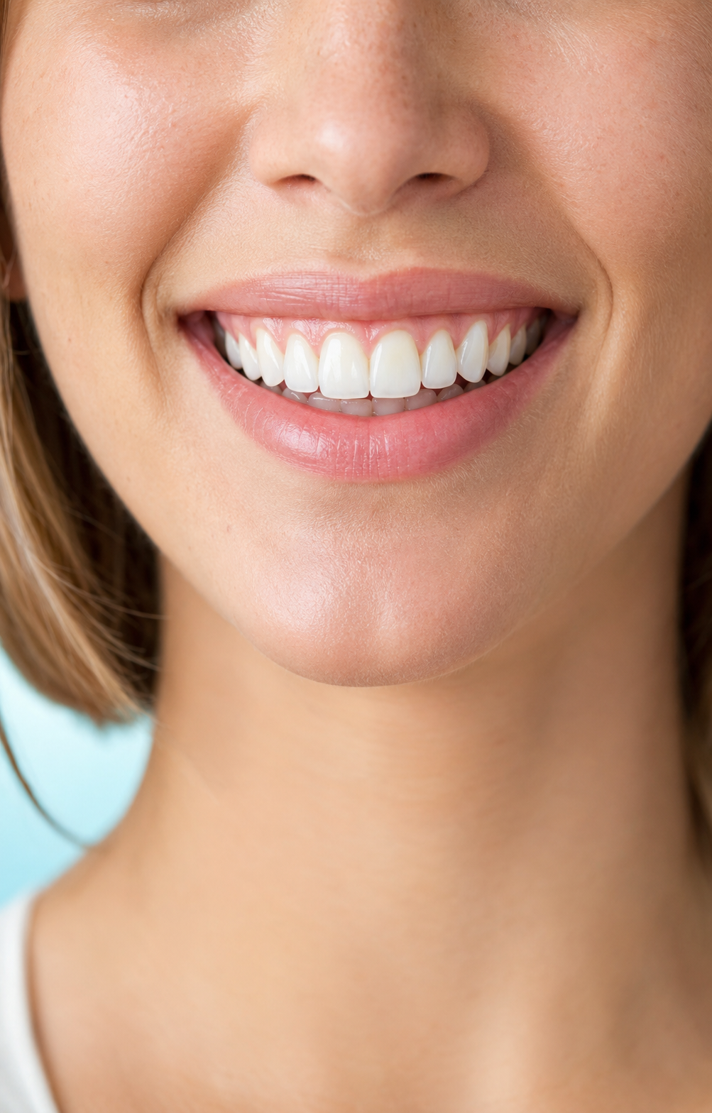 Natural adult smile and gumline