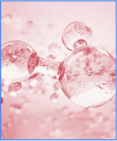 Pink gel spheres representing Carbomer